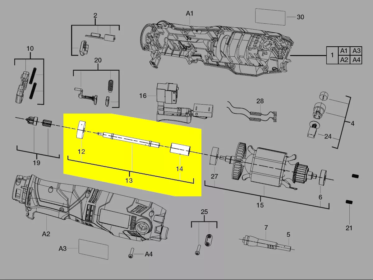 arbre transmission réf. 4931435621 AEG